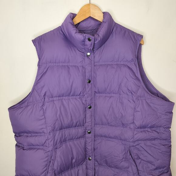 Lands End Puffer Vest Snap Button - Picture 3 of 9